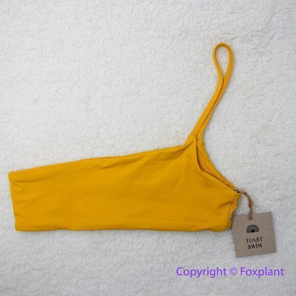 NEW Free‎ People x Toast Signature One-Shoulder Bikini top in mustard, XS - Picture 2 of 7